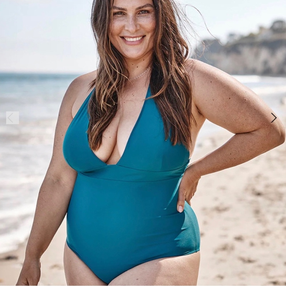 Summersalt Swimsuit The Halter Plunge in Seaweed size 14
